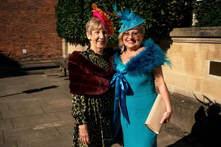Guest in a pink fascinator at Edes House, Chichester