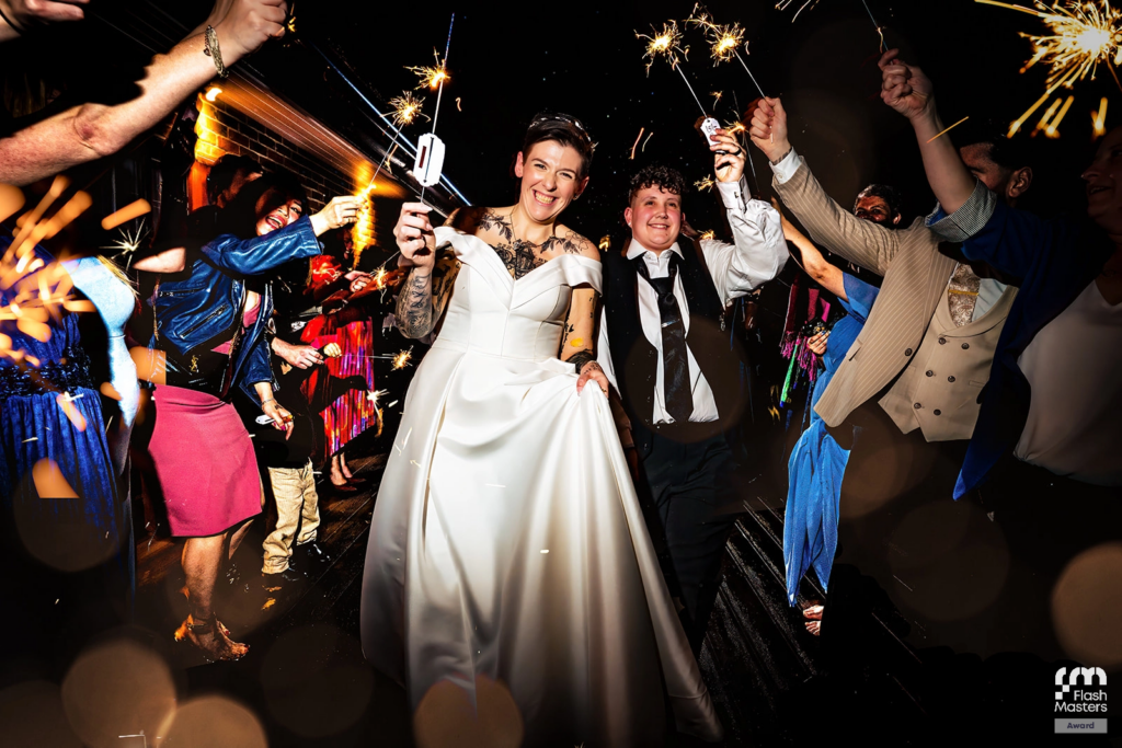 sparkler exit at Newtown house hotel hampshire flash master award winning image