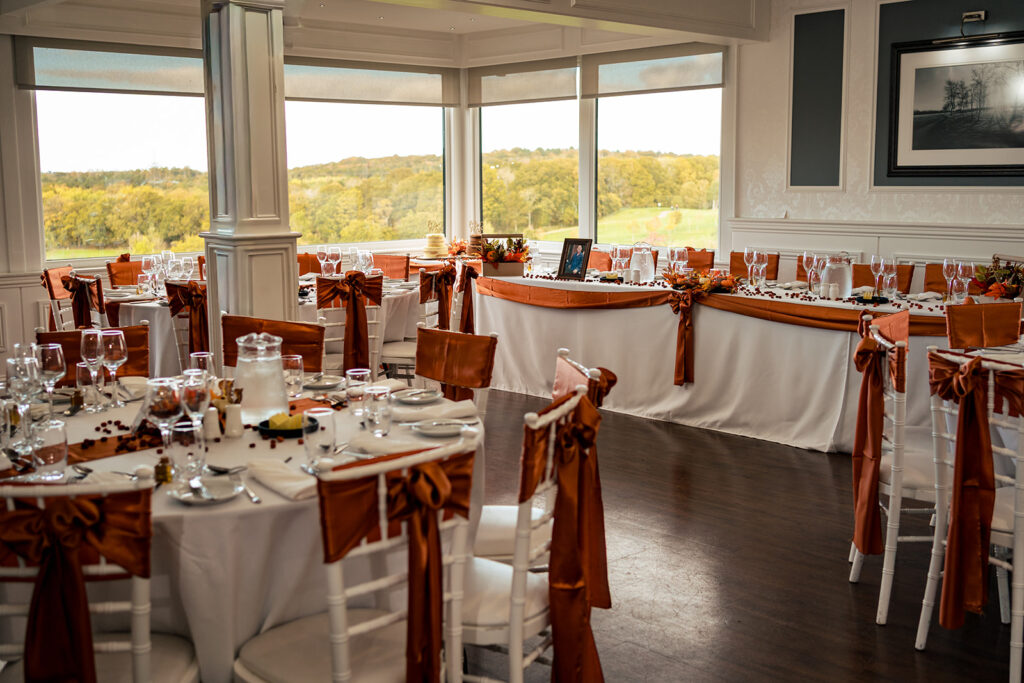 Skylark Golf and Country autumn reception set up
