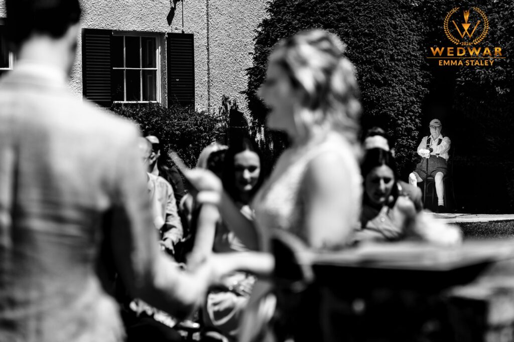 Documentary black and white wedding ceremony moment, WedWar 2026 award winning by Emma Staley
