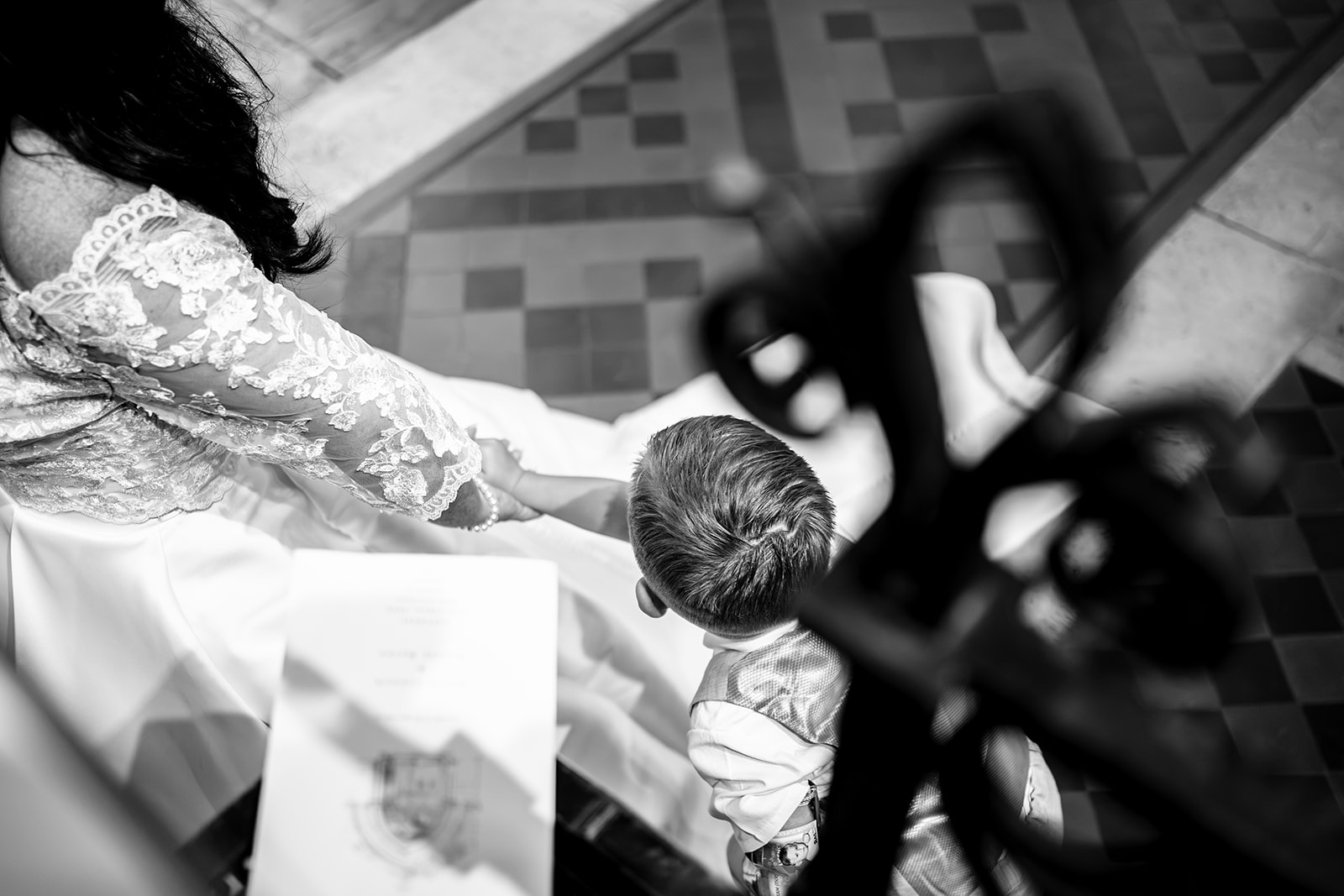 A young guest during the reception at Farnham House Hotel, Surrey