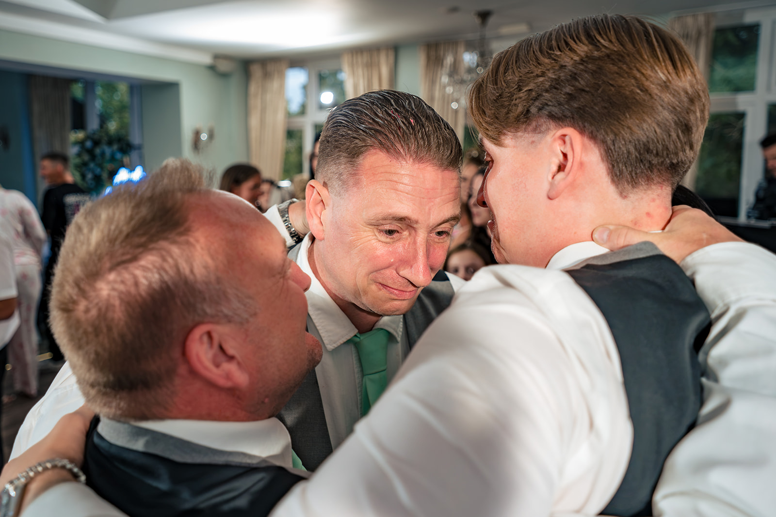 An emotional moment during the first dance at Farnham House Hotel, Surrey