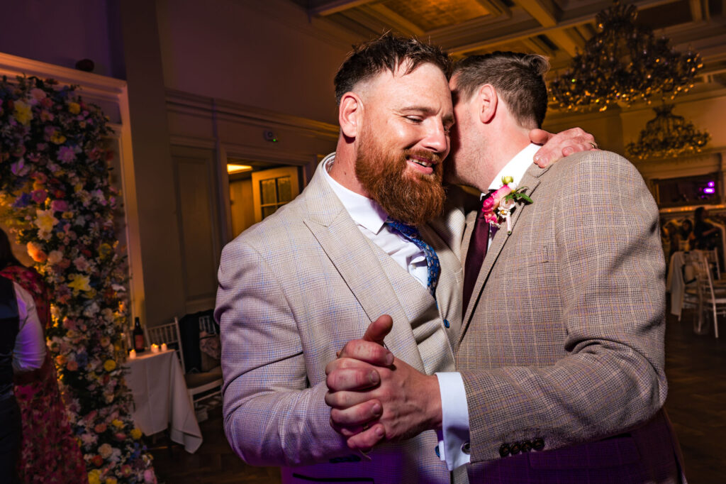 Two guests slow dancing at The Queens Hotel Southsea wedding