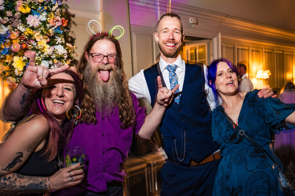 Guests wearing glow bunny ears on the dancefloor at The Queens Hotel Southsea