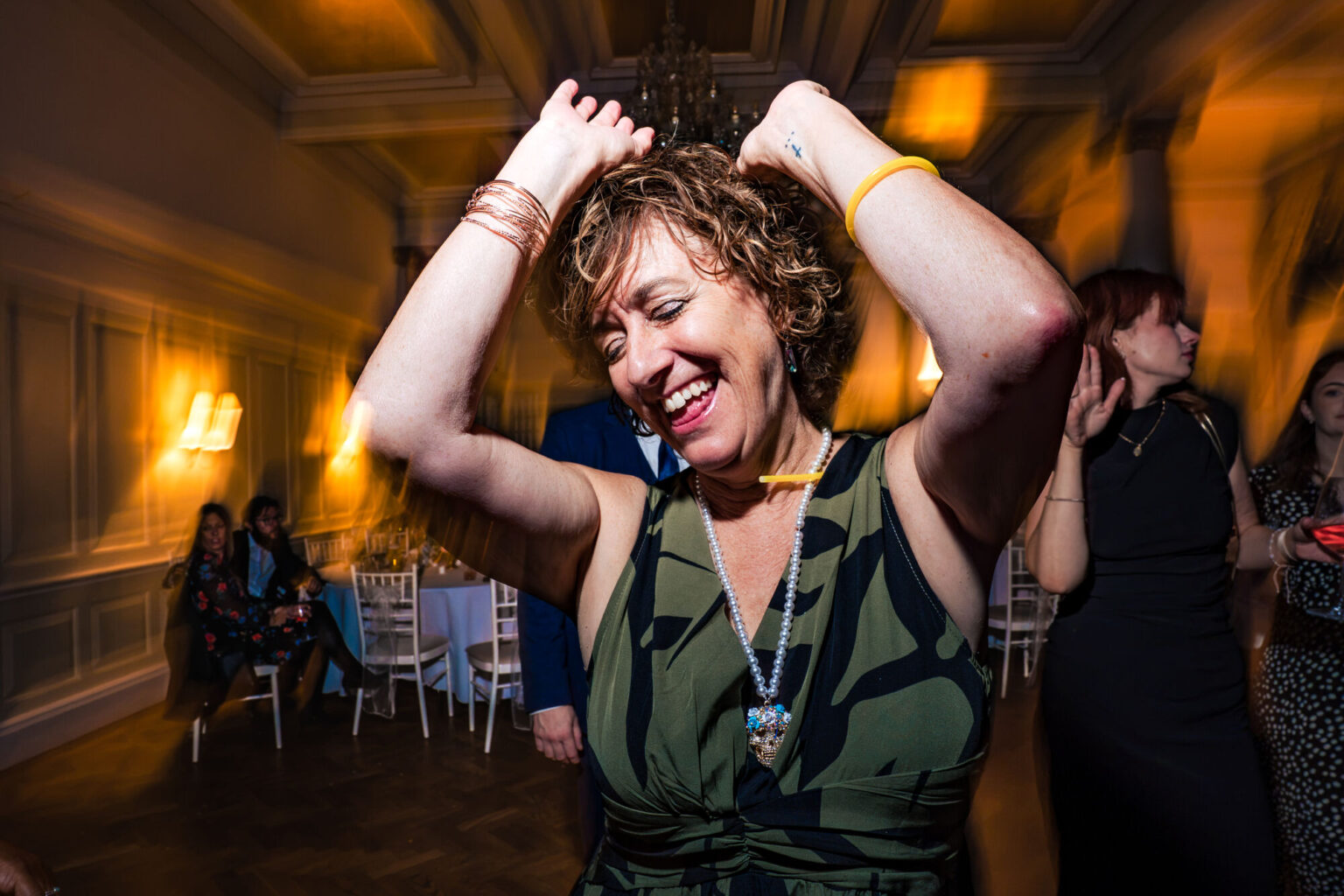Guest dancing and laughing at The Queens Hotel Southsea wedding