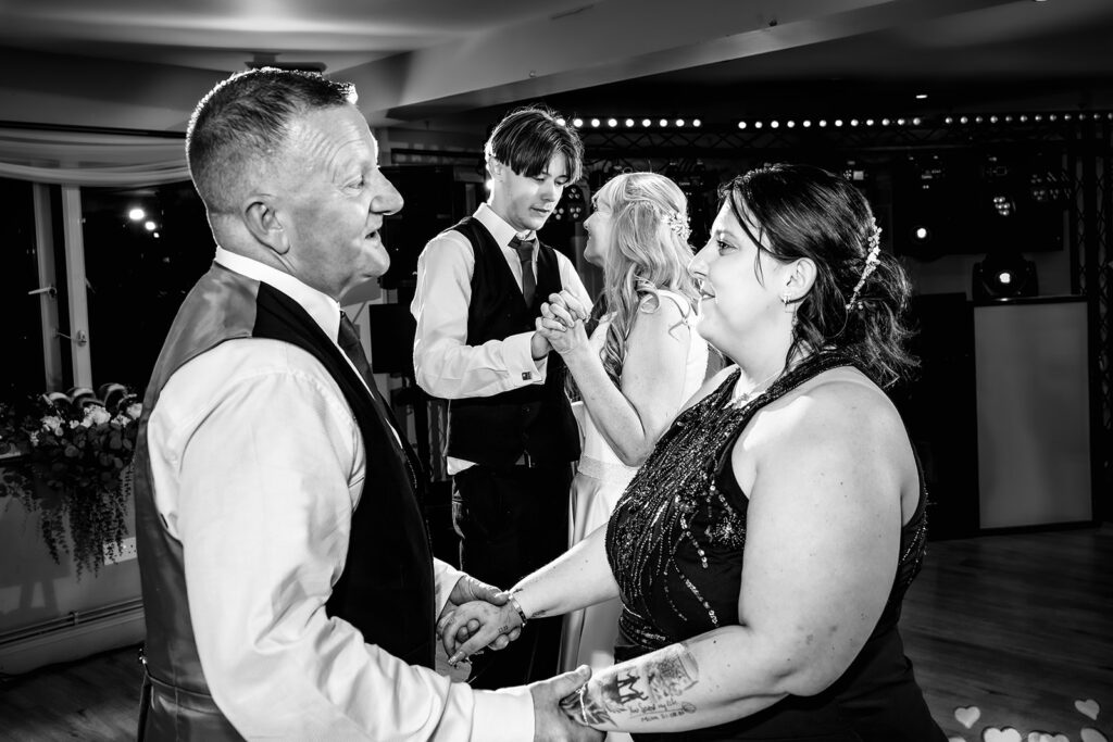 First dance, black and white, at The Churchillian, Portsdown Hill, Portsmouth