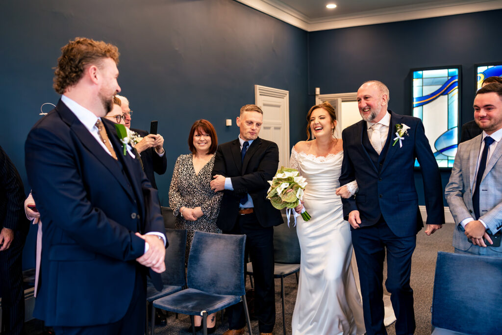 Ceremony room with guests at Winchester Register Office, Hampshire
