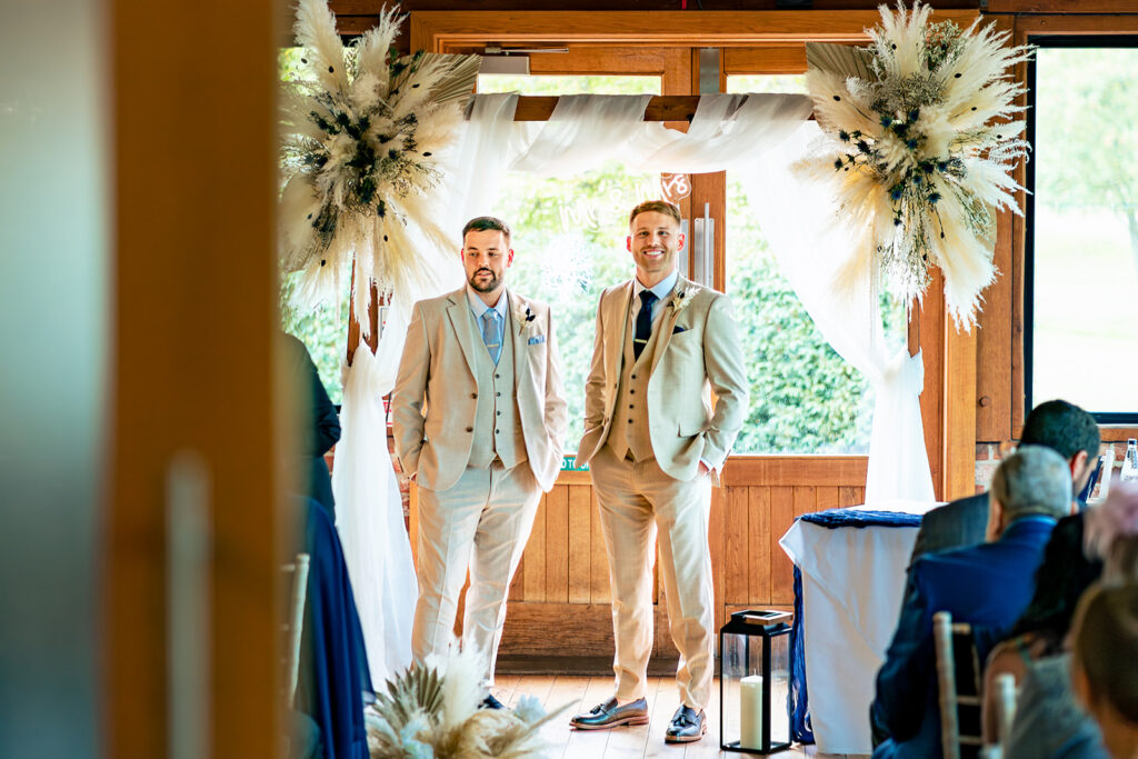 Navy blue and cream wedding details at Old Thorns Hotel and Resort, Liphook