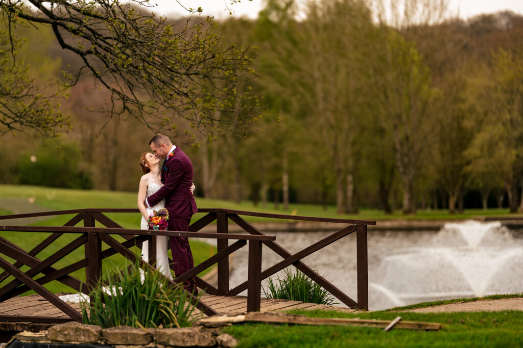 Couple by the lake at The Post Barn, Newbury