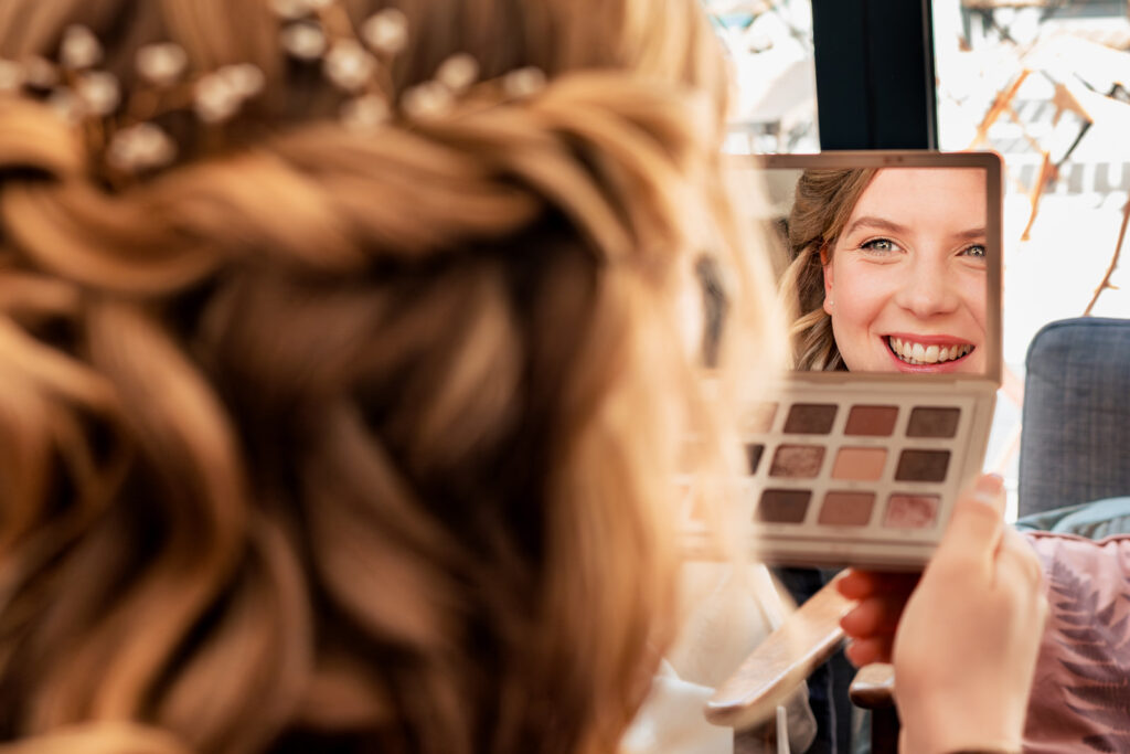 Bride’s hair detail at Royal Military Academy Sandhurst