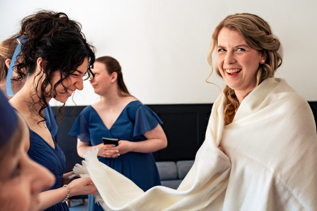 Bridesmaids getting ready at Royal Military Academy Sandhurst