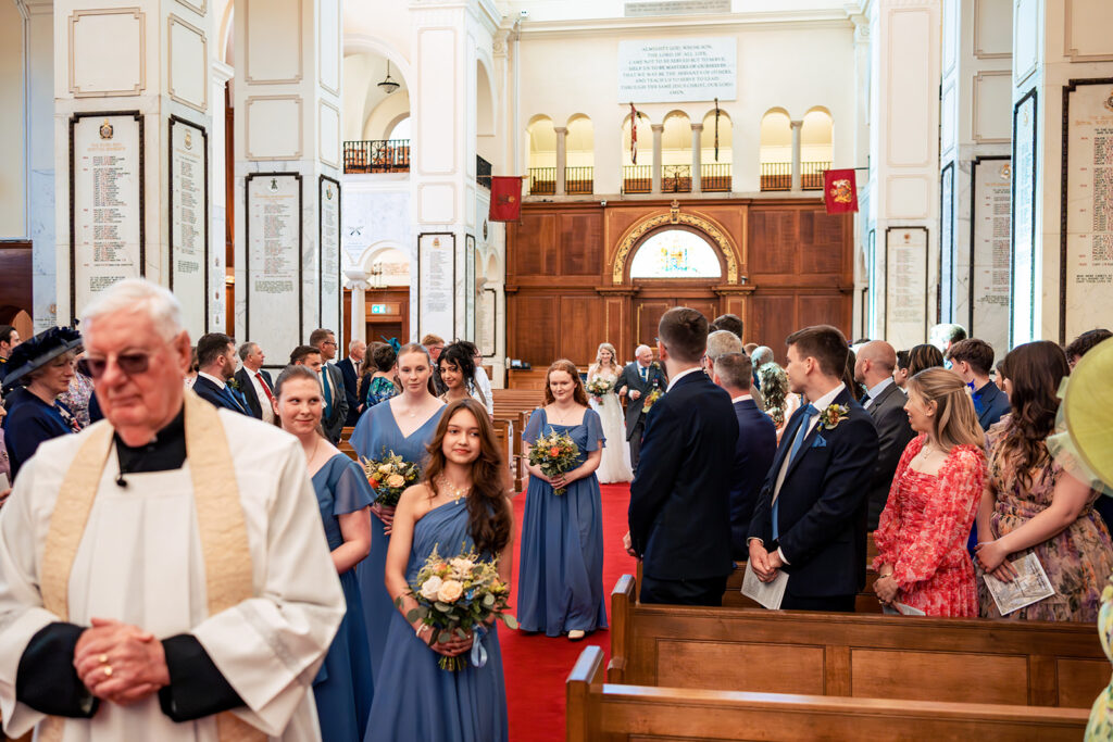 Guests waiting in the chapel at Royal Military Academy Sandhurst