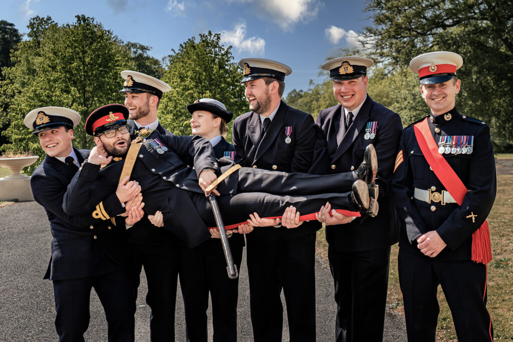 Guard of honour in uniform at Royal Military Academy Sandhurst