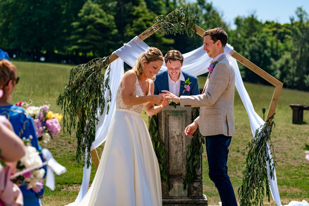 Ceremony with South Downs views at Great Ballard School, Eartham