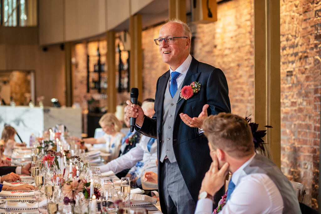Father of the bride speech at Dorfold Hall, Cheshire
