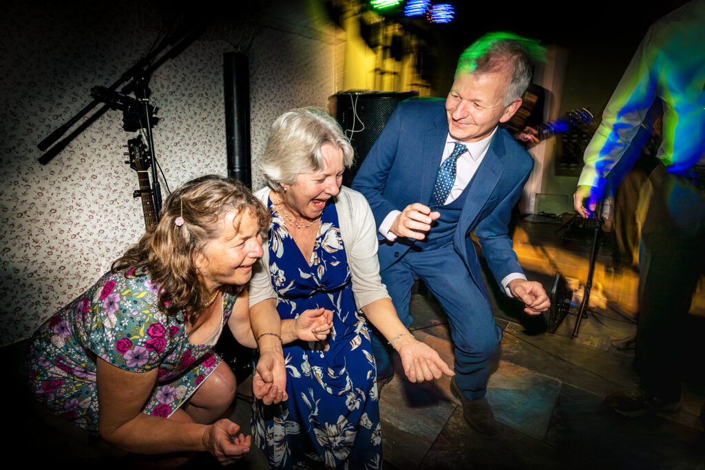 Dancefloor fun with flash at Houghton Lodge Gardens, Hampshire