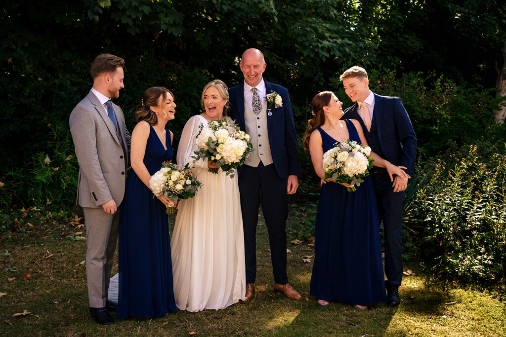 Bridal party in the gardens