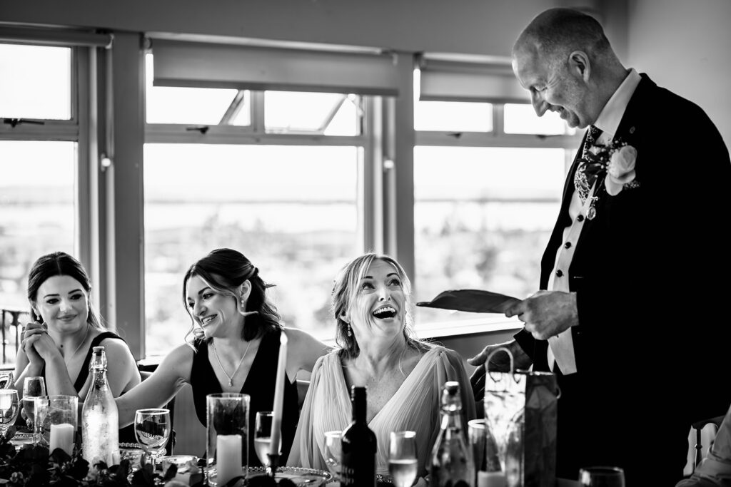 Speeches at The Churchillian, black and white