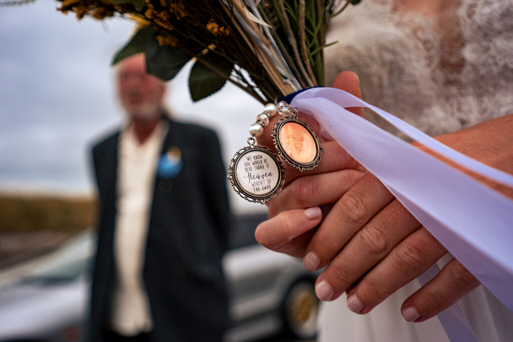 Guest holding a ring box, black and white