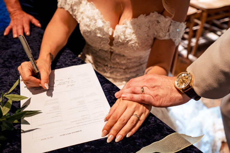 Signing the register at Newtown House Hotel, Hayling Island