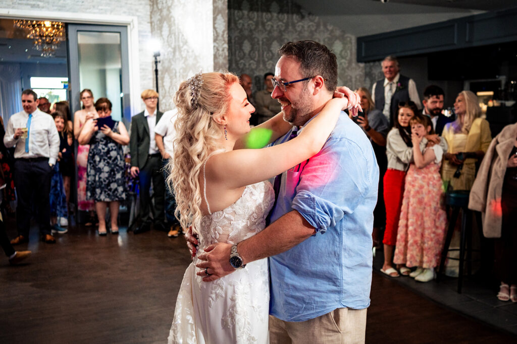 First dance surrounded by guests at Skylark Golf and Country Club, Whiteley
