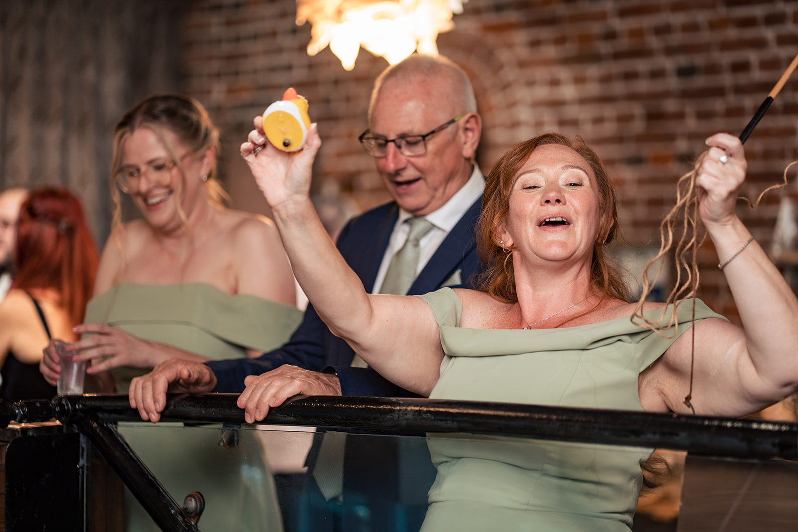 Guests cheering at the wedding games at The Square Tower Old Portsmouth