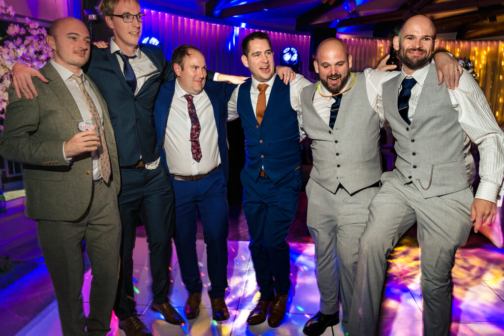 Lads on the dancefloor at Langstone Quays Resort, Hayling Island