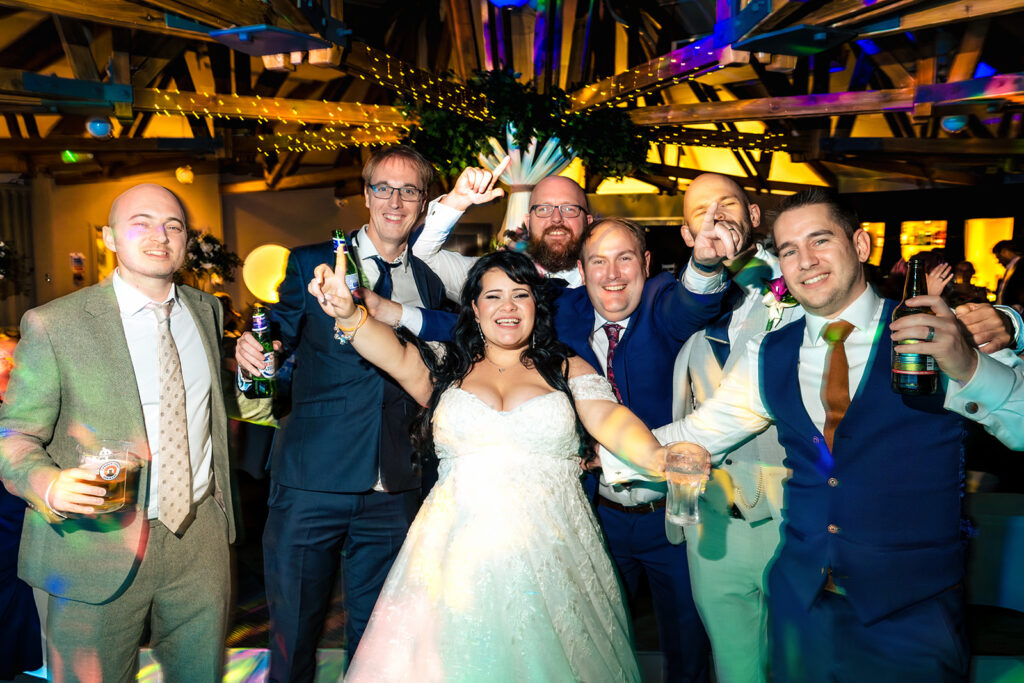 Big group shot on the dancefloor at Langstone Quays Resort, Hayling Island